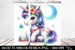 20 Oz Tumbler Sublimation | Watercolor Baby Unicorn Product Image 2