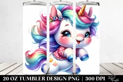 Funny Jumpy Unicorn Watercolor | Tshirt|Tumbler|Mug|Clipart Product Image 2