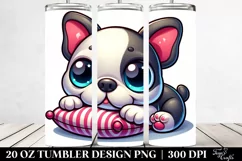 Colorful Boston Terrier Sleeping, Transparent PNG Product Image 2
