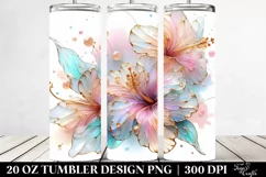 Pastel Shiny Hibiscus 20 Oz Tumbler Product Image 2