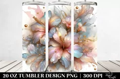 Abstract Hibiscus Clipart, Transparent 20 Oz Tumbler Product Image 2