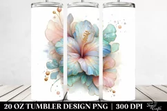 Abstract Hibiscus Clipart, Transparent 20 Oz Tumbler Product Image 2