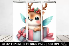 Enthusiastic Hummingbird with Reindeer Horns PNG Product Image 2
