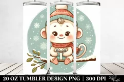 Cute Retro Baby Monkey Clipart, Transparent 20 Oz Tumbler Product Image 2