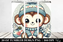 Cute Retro Baby Monkey Clipart, Transparent 20 Oz Tumbler Product Image 2