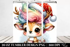 Crazy Haircut Deer with Tea Cup, Transparent PNG Product Image 2
