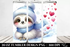 Cute Baby Sloth on Sleigh Clipart Product Image 2