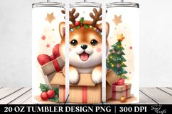 Enthusiastic Shiba Inu with Reindeer Horns, High-Quality PNG Product Image 2