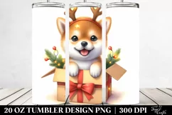 Enthusiastic Shiba Inu with Reindeer Horns, High-Resolution Product Image 2