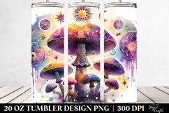 Vibrant Celestial Mushroom Clipart, Transparent 20 Oz Product Image 2