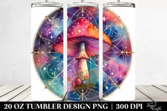 Vibrant Celestial Mushroom Clipart, Transparent 20 Oz Product Image 2