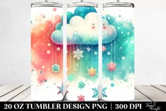 Vibrant Retro Cloud with Snowflakes | 20 oz Tumbler Product Image 2
