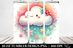 Vibrant Retro Cloud with Snowflakes | 20 oz Tumbler Product Image 2