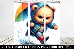 Cute Baby Bear Running with Cool Haircut | 20 oz Tumbler Product Image 2