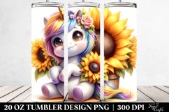 Cute Baby Unicorn Sunflower | 20 oz Tumbler Product Image 2