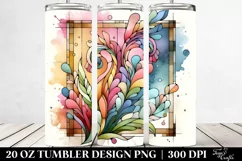 Abstract Wooden Snapdragon Stained | 20 oz Tumbler Product Image 2