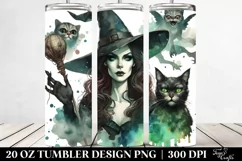Retro Evil Witch Clipart, High-Res 20 Oz Tumbler Product Image 2