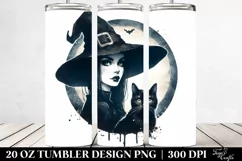 Retro Evil Witch Clipart, High-Res 20 Oz Tumbler Product Image 2