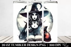 Retro Evil Witch Clipart, High-Res 20 Oz Tumbler Product Image 2