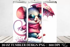 Cute Baby Mouse Running with Cool Haircut | 20 oz Tumbler Product Image 2