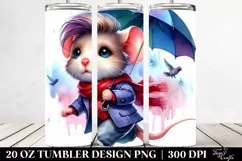 Cute Baby Mouse Running with Cool Haircut | 20 oz Tumbler Product Image 2