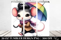 Cute Baby Mouse Running with Cool Haircut | 20 oz Tumbler Product Image 2