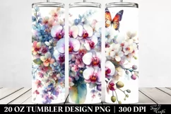 Vibrant Watercolor Orchid | 20 oz Tumbler Product Image 2