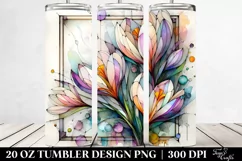 Abstract Wooden Crocus Clipart, Transparent 20 Oz Tumbler Product Image 2