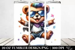 Cute Baby Bear Jumping with Cool Haircut | 20 oz Tumbler Product Image 2