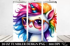 Cute Baby Unicorn Drawing | 20 oz Tumbler Product Image 2