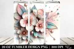 Shiny Cherry Blossom Watercolor Tumbler Product Image 2