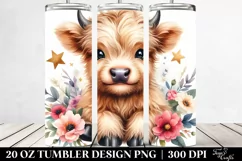 Smiling Baby Highland Cow Tumbler Product Image 2