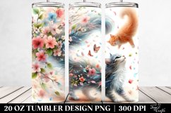 Cat Tumbling Spring Petals | 20 Oz Tumbler Product Image 2