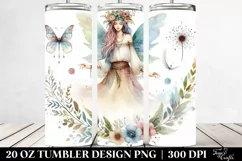 Washed Watercolor Boho Fairy | 20 oz Tumbler Product Image 2