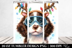 English Springer Spaniel with Reindeer Horns PNG Product Image 2