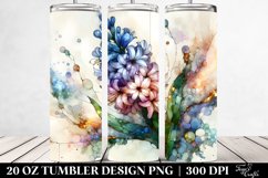 Stained Hyacinth Watercolor | 20 Oz Tumbler Product Image 2