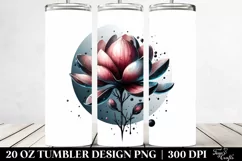Glossy Magnolia Watercolor | 20 Oz Tumbler Product Image 2