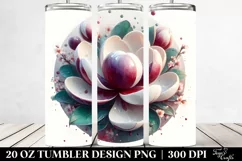 Glossy Magnolia Watercolor | 20 Oz Tumbler Product Image 2