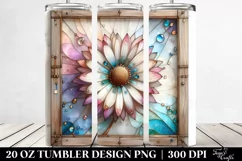 Abstract Wooden Daisy Clipart, Transparent 20 Oz Tumbler Product Image 2