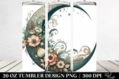 Vintage Half Moon Postcard Clipart, High-Res 20 Oz Tumbler Product Image 2