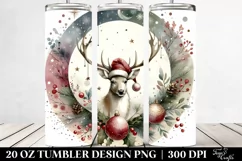 Reindeer in a Retro Christmas Design, Transparent PNG Product Image 2
