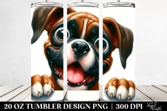 Cute Crazy Boxer Watercolor | 20 Oz Tumbler Product Image 2