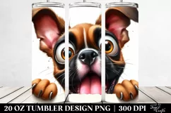 Cute Crazy Boxer Watercolor | 20 Oz Tumbler Product Image 2