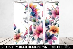 Colorful Unicorn Flower Tumbler Product Image 2