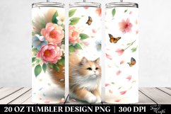 Cat Tumbling Spring Petals | 20 Oz Tumbler Product Image 2