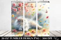 Cat Tumbling Spring Petals | 20 Oz Tumbler Product Image 2