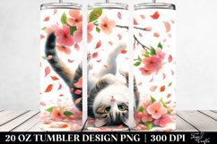 Cat Tumbling Spring Petals | 20 Oz Tumbler Product Image 2