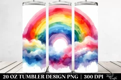 Colorful Watercolor Rainbow & Pastel Trees | 20 oz Tumbler Product Image 2