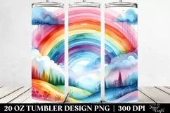 Colorful Watercolor Rainbow & Pastel Trees | 20 oz Tumbler Product Image 2