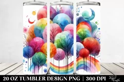 Colorful Watercolor Abstract & Pastel Trees | 20 oz Tumbler Product Image 2